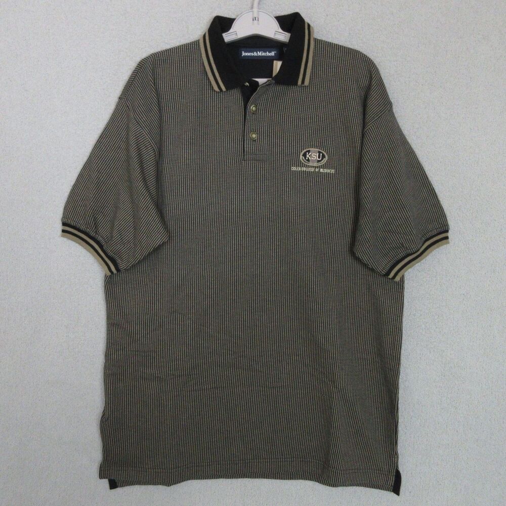 Jones Mitchell Polo Shirt Mens M Houndstooth Kennesaw State Coles College Logo